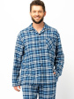 Piżama KEY MNS 492 B25 M-2XL Rozpinana Męska - kolor jeans, rozpinane