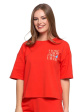 T-SHIRT Damski O Luźnym Z Napisami BD2400-013