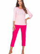 piżama damska 607a 3/4 r - kolor różowy