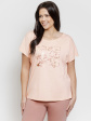 Piżama Valentina 3571 R.4XL-6XL - kolor morelowy, krótki rękaw
