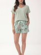 Piżama Luna 1309 S-XL L26 - kolor zielony, krótki rękaw