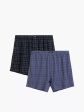 Bokserki Męskie 2MBX-091 Luźne - kolor granatowy/denim, wzorzyste