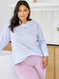 Piżama Debora 3463 R.2XL-4XL - kolor niebieski/liście