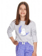 piżama dziewczęca suzan 2585 r.92-116 - kolor jasny szary/melange
