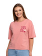 t-shirt damski o luźnym z napisami bd2400-013