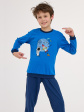 Piżama BOY Young 966/176 Galaxy - kolor niebieski, długi rękaw