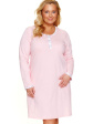 nap koszula nocna damska plus size w kolorze pudrowego różu