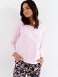 piżama damska 197 r.2xl - kolor różowy/kolorowe kwiaty