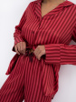 piżama sensis rosemary s-xl rozpinana - kolor czerwony-bordowy