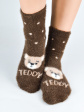 skarpety sp017 puchate teddy - kolor brązowy
