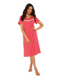 Koszula nocna damska Juliette 447 R.3XL-5XL  - kolor malina/kropki, krótki rękaw