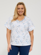 Piżama Cornette 876/346 Gianna 3XL-5XL - kolor niebieski, krótki rękaw