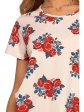 piżama damska z rękawem plus size i nadrukiem pdd3800-011 s/s 2025