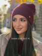 czapka off pink p-095 damska - kolor bordowy