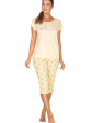 Piżama Damska 622 - kolor żółty, krótki rękaw
