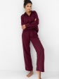 Piżama Sensis Colette Muślin S-XL Rozpinana - kolor burgund, rozpinana do szpitala