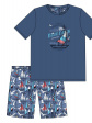 Piżama BOY Kids 789/96 Blue Dock  - kolor jeans, krótki rękaw