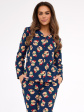 piżama cornette 482/459 teddy 5 christmas s-2xl damska rozpinana - kolor granatowy
