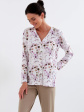 piżama damska 203 r.3xl - kolor motyw botaniczny/kamienny beż