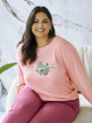 Piżama Patricia 3471 R.2XL-4XL - kolor morelowy, długi rękaw