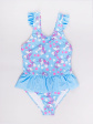 Kostium Plażowy Dziewczęcy LKJ-033 - kolor niebieski, stroje kąpielowe
