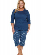 Nap Granatowa Piżama Plus Size, piżamy