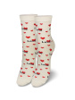 Skarpety Milena 0200-143 Love 37-41 - kolor ecru, skarpety bawełniane