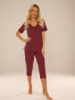 Piżama DE Lafense 878 Dahlia M-2XL - kolor burgund