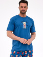 Piżama Cornette 326/296 S-2XL - kolor jeans, krótki rękaw