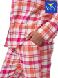 Piżama Rozpinana w kratę Key LNS 437 B23 - kolor różowy/kwadraty