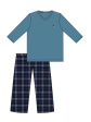 Piżama Męska 124/240 Derby - kolor jeans, długi rękaw