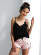 Piżama Sensis Mellissa S-XL - kolor czarny, ramiączko