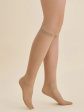 Podkolanówki Puntina - kolor beige, lycra