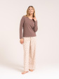 Piżama Moraj PDD4500-010 S-3XL - kolor mocca, długi rękaw