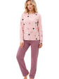 piżama damska snowman long - kolor plum