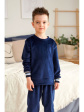 Nap Granatowa Dziecięca Piżama Z Weluru - Unisex, piżamy