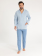 piżama regina 486 2xl-3xl męska rozpinana - kolor niebieski