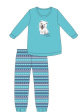 Piżama Girl Kids 594/166 Sweet Puppy - kolor turkusowy, długi rękaw