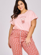 Piżama Frankie 3158 R.2XL-3XL - kolor jasny różowy, krótki rękaw