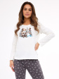 piżama cornette 855/428 friends christmas 3xl-5xl - kolor ecru