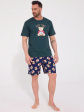 Piżama Cornette 326/351 Gift Time 2 Christmas S-2XL - kolor zielony, krótki rękaw