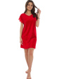 Koszula nocna damska DE Lafense 630 Milagros  - kolor czerwony, krótki rękaw