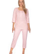 piżama damska 640a 3/4 - kolor różowy