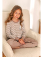 Nap Dziecięca Beżowa Piżama W Paseczki Unisex Yourself, piżamy