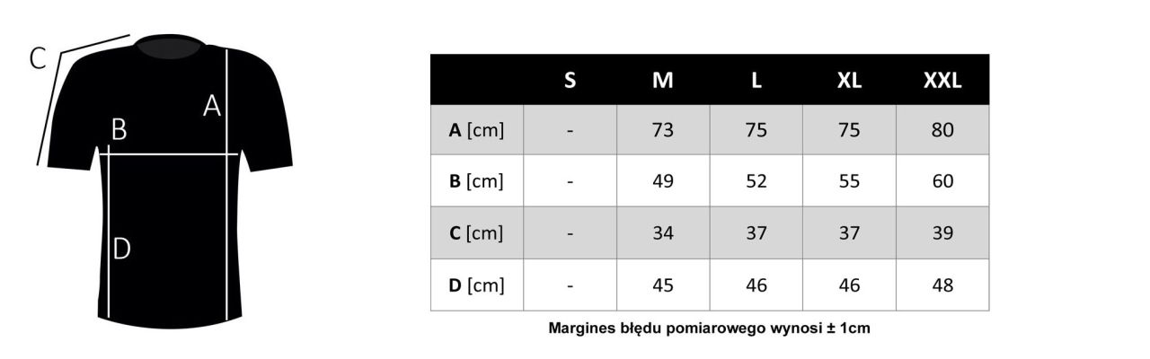 Tabela rozmiarów Mustang
